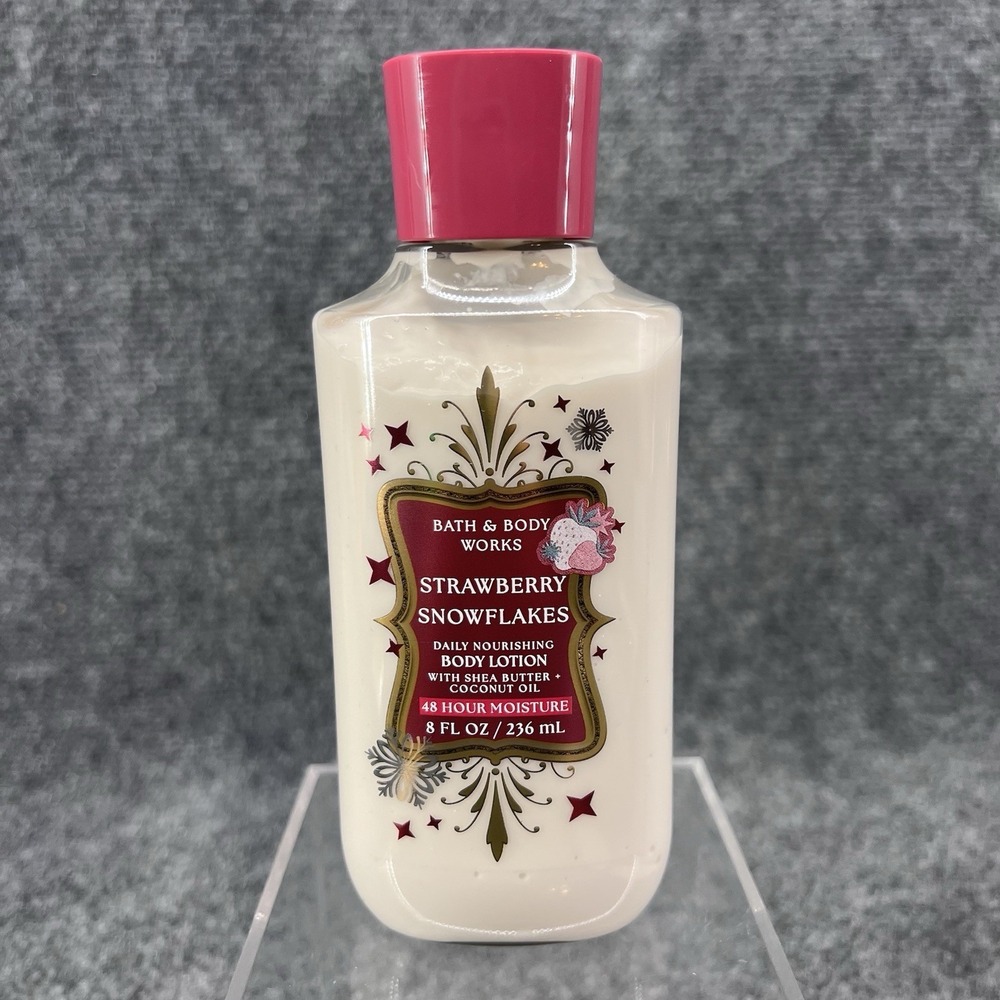 New Bath & Body Works Strawberry Snowflakes Lotion 8oz